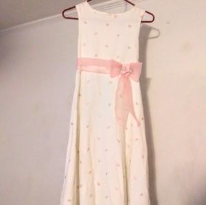 Bonnie Jean Girl's dress white with pink roses